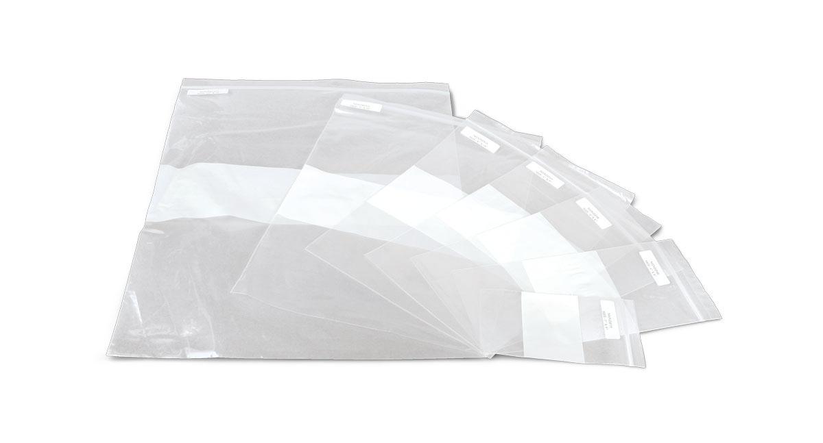 Bag Zip-Lock Closure Bag, 2 Mil Clear w/write-on .. .  .  